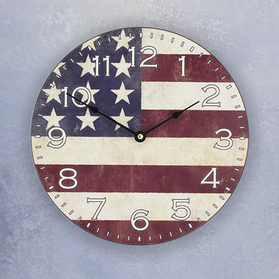 Americana Quartz Wood Wall Clock