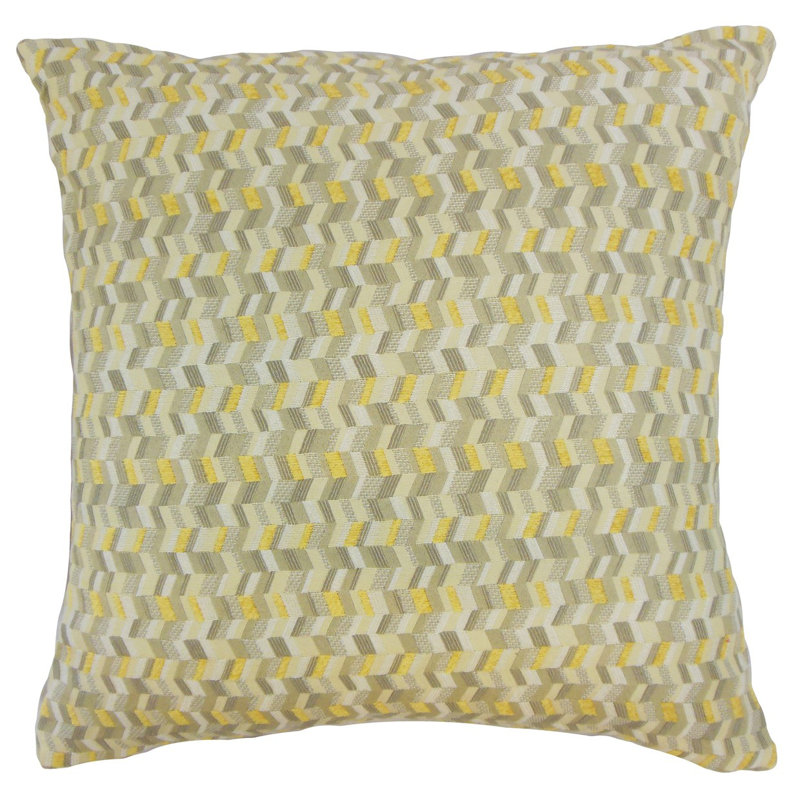 Housse de coussin Bloem, Citron, 24 po x 24 po, Polyester / bourre de polyester