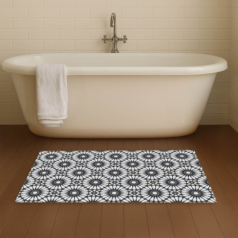 Sylvia Non-Skid Bath Mat, Charcoal, Single - 24" L x 17" W