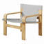 Fauteuil d'appoint en tissu de lin gris avec accoudoirs larges de style Mid-Century-944158650