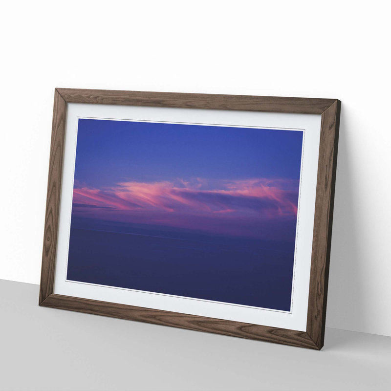 Light Clouds - Picture Frame Photograph Print, 36cm H x 48cm W x 2cm D, Walnut Framed