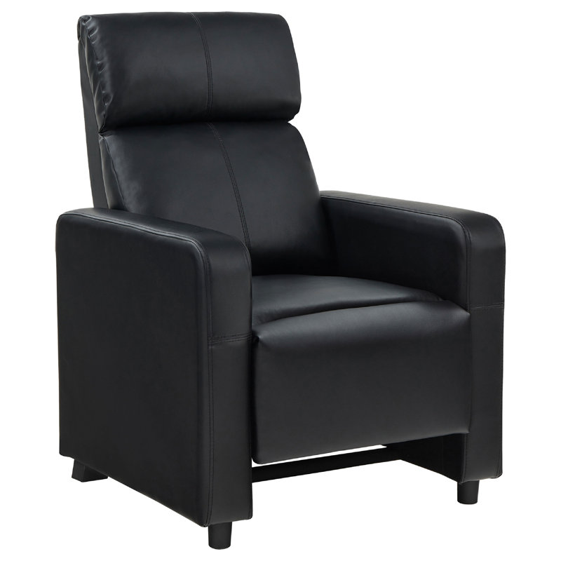 Ensemble de cinéma maison Heena, 5 fauteuils inclinables manuels, 2 consoles, similicuir noir