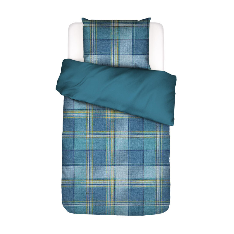 Cotton Plaid Duvet Cover with Pillowcases