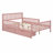 Full Size Wooden Frame Material Platform Bed Frame With Guardrails On Both Sides And Two With Storage Function Drawers,Pink-1679901084-1679901085