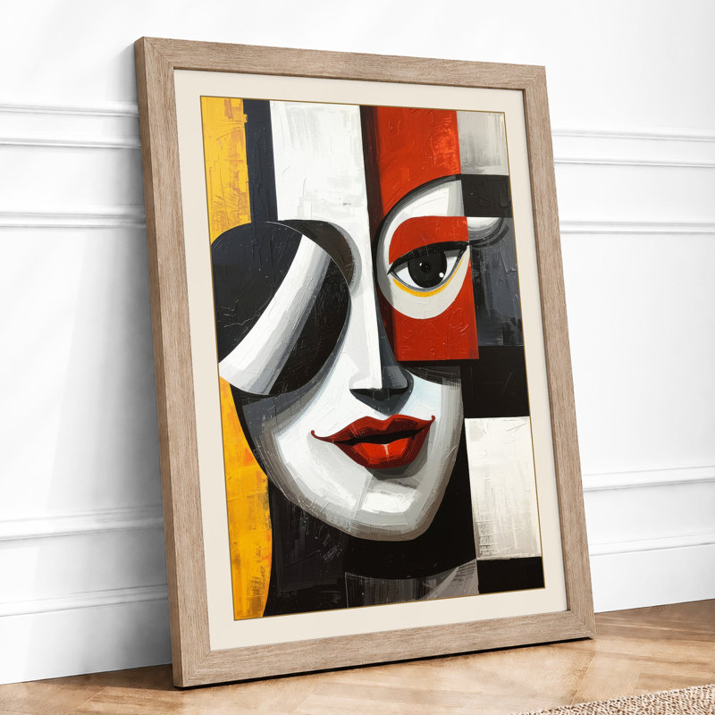Fractured Portrait Modern - Framed Print, A3 - 42.0 x 29.7 cm, Oak