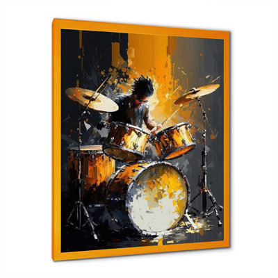 Drummer On Stage - Music Canvas Wall Art