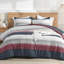 Ensemble d'édredon Litanika, ensemble d'édredon léger à rayures colorblock, ensemble de literie en duvet synthétique, vert clair, très grand-124498874-124764776