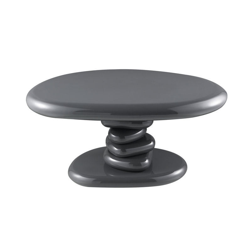 Charlene Gray High Gloss End Table, 15" H x 30" L x 21" W