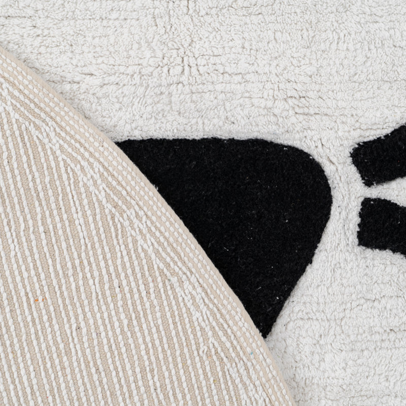 Trygve Machine Tufted Cotton Black/White Rug, Round 150cm