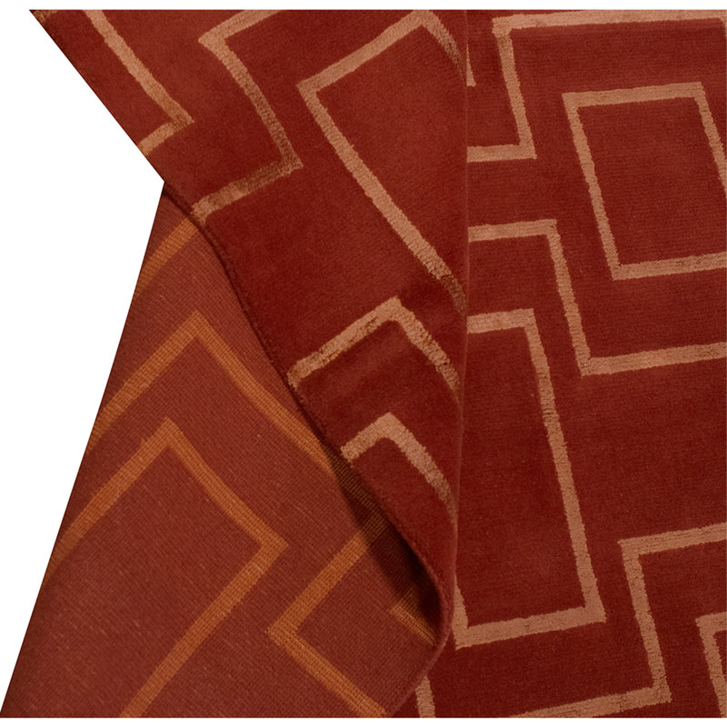 Hand Knotted Area Rug in Red