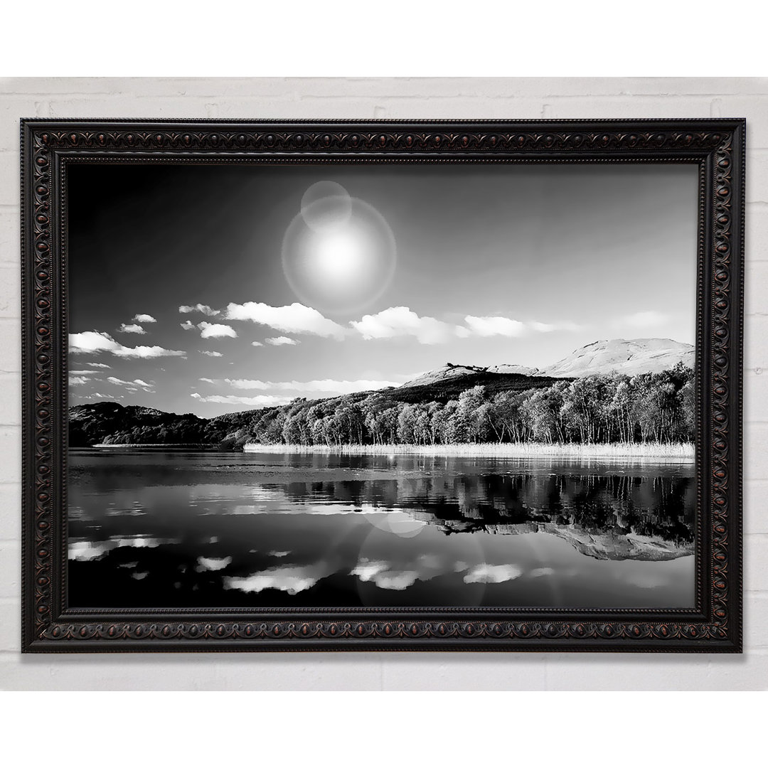 Sun Lake Reflections B N W - Druck