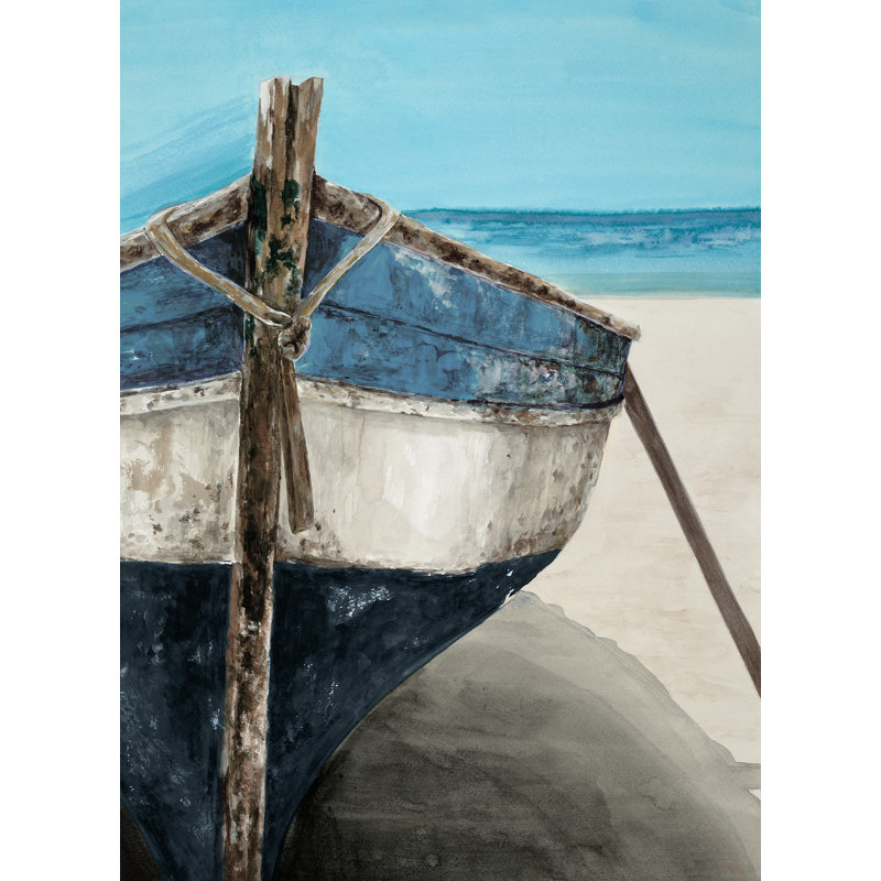 Mediterranean Boats III Painting by Barclay Butera, 33" H x 24" W, Image Brush Gel