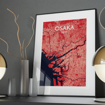 Osaka City Map In Nautical - No Frame Print