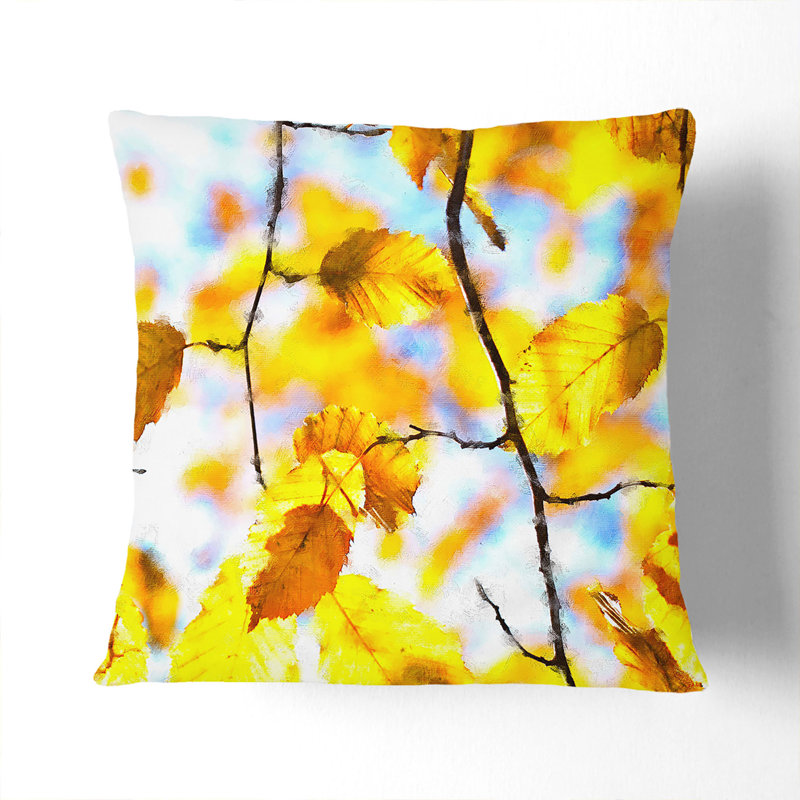 Autumn Leaves Vol.3 Painting Scatter Cushion, Stone, 40cm H x 40cm W x 15cm D