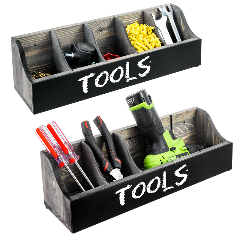 5 Slot Solid Wood Tool Holder