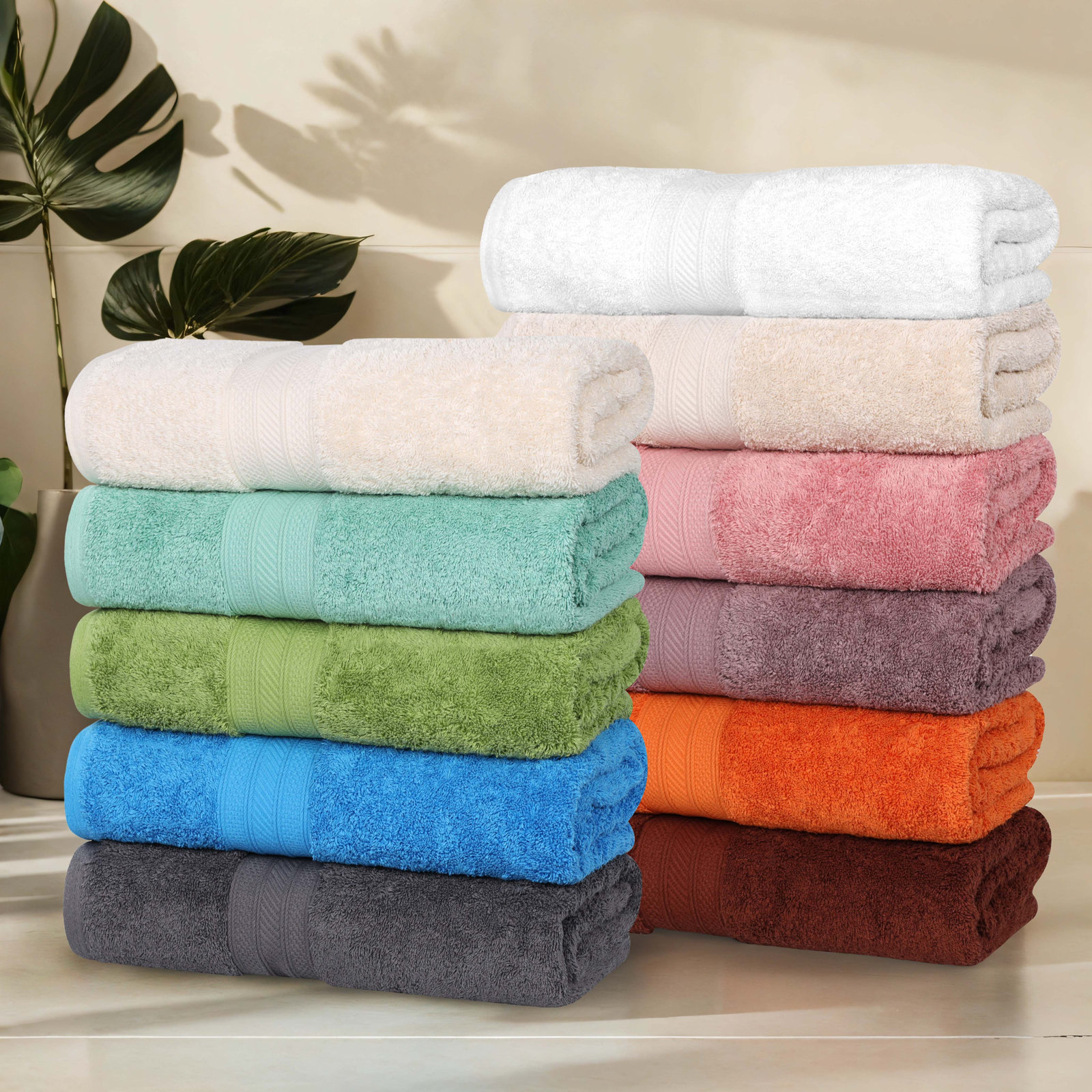 Glenlee Ultra Plush 4 Piece Cotton Bath Towel Set, Green
