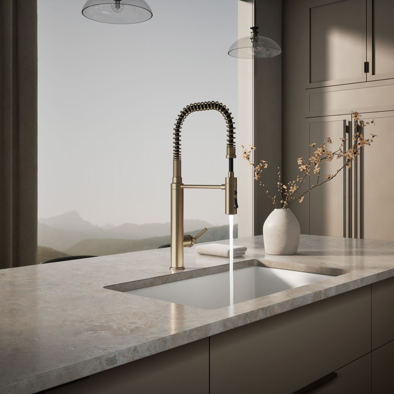 Purist® Pull Down Single Handle Kitchen Faucet, Brushed Bronze