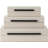 Set Of 3 Modern Shagreen Decorative Storage Boxes With Metal Handles – Faux Leather Stackable Nesting Jewellery Organizer With Velvet Lining
