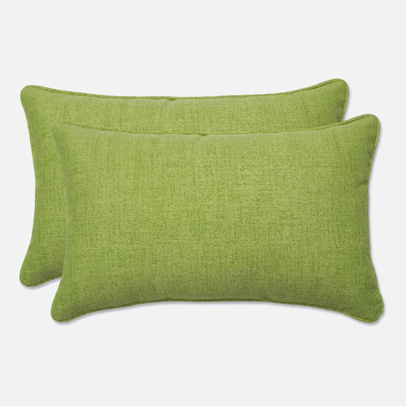 Vibrant Garden Green Rectangular Lumbar Pillow Set