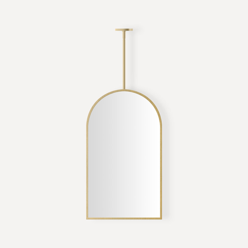 Hanging Arch Framed Mirror, Brass