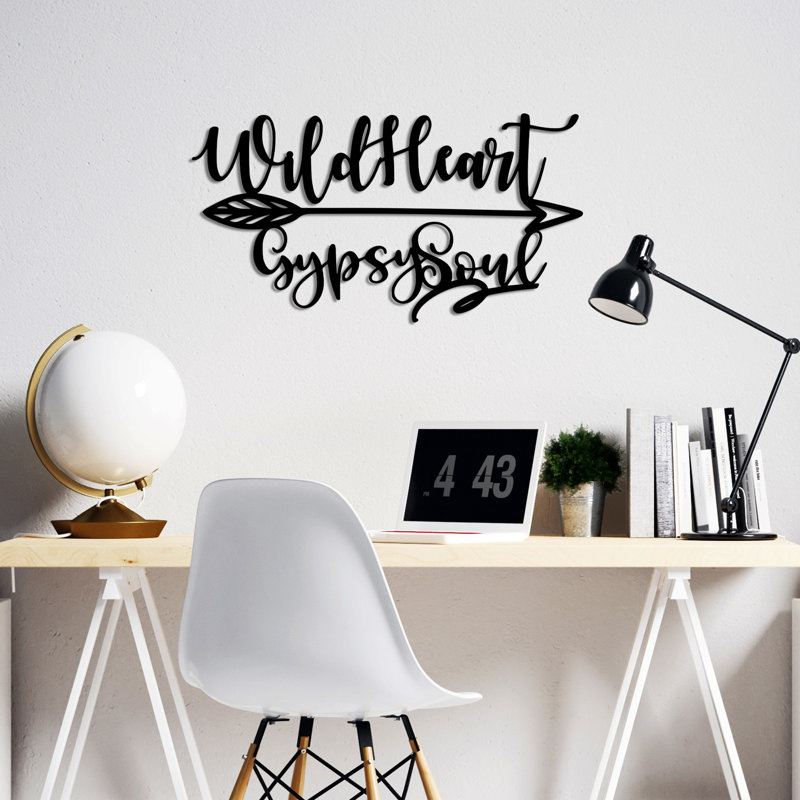 Stylish Decorative Metal Wall Accessory, Black Finish, 23.6 x 12.6 inches | 100% Metal Construction, Thickness: 0.06 inches | Lightweight at 1.0 lbs, Perfect for Modern Home Decor & Office Spaces, Durable and Chic Design