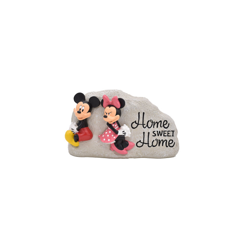 Disney Mickey and Minnie Mouse Hand Painted Cast Stone Garden Statue
