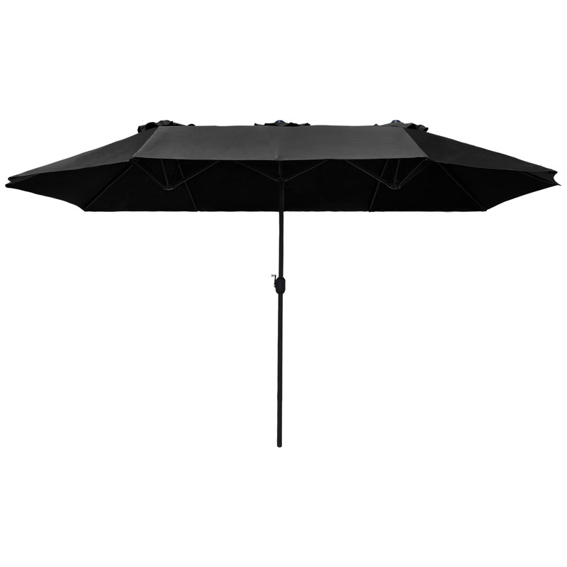 Parasol de marché double 180 po June, Noir