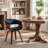 Modern Upholstered Dining Chairs, Blue Fabric With Wooden Legs, Soft Padded Seat And Back, Scandinavian Kitchen And Dining Room Side Chairs​​-485555605