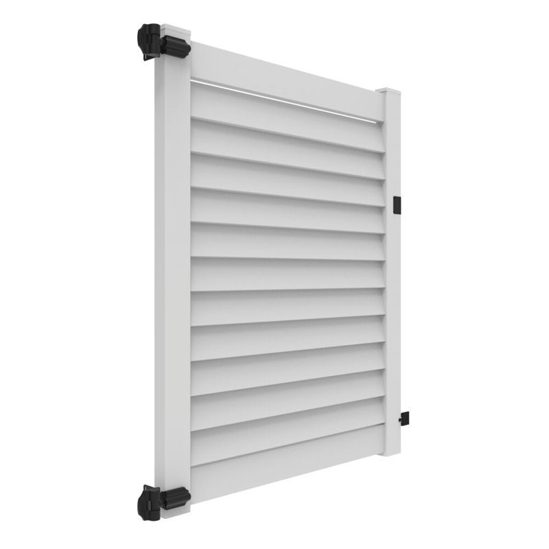 Barrière d'intimité à persiennes, Blanc, H 71,5 po x l 58 po