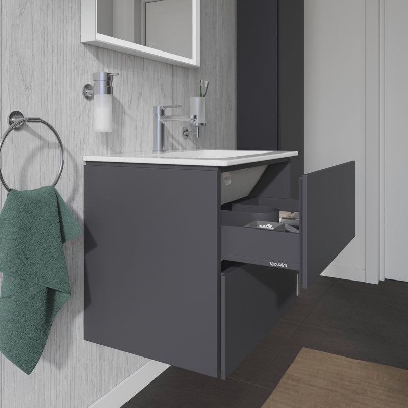 Base de meuble-lavabo simple murale Duravit seulement (graphite mat), Graphite mat