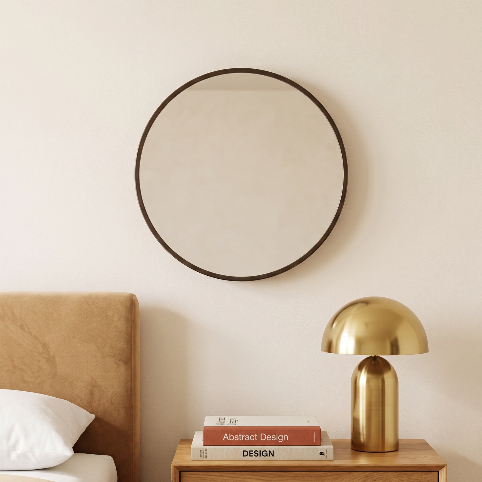Welcome Wood Flat Wall Mirror