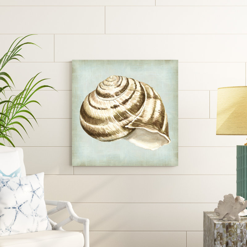 «Sea Dream Shells I», peinture sur toile, H 30 po x l 30 po, Toile tendue