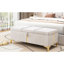 Repose-pieds élégant avec rangement rembourré, banc de rangement avec pieds en métal pour la chambre à coucher, le salon, entièrement assemblé sauf les pieds, beige-24849650