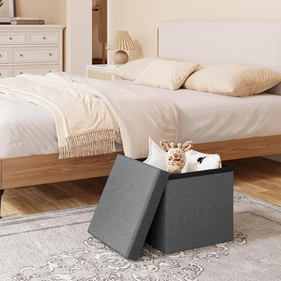 Quirrels 38cm Wide Square Solid Colour Cube Ottoman with Storage