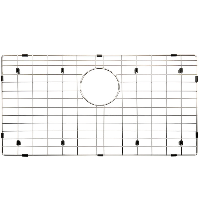 27.44" x 14.45" Stainless Steel Sink Grid with Rear Drain