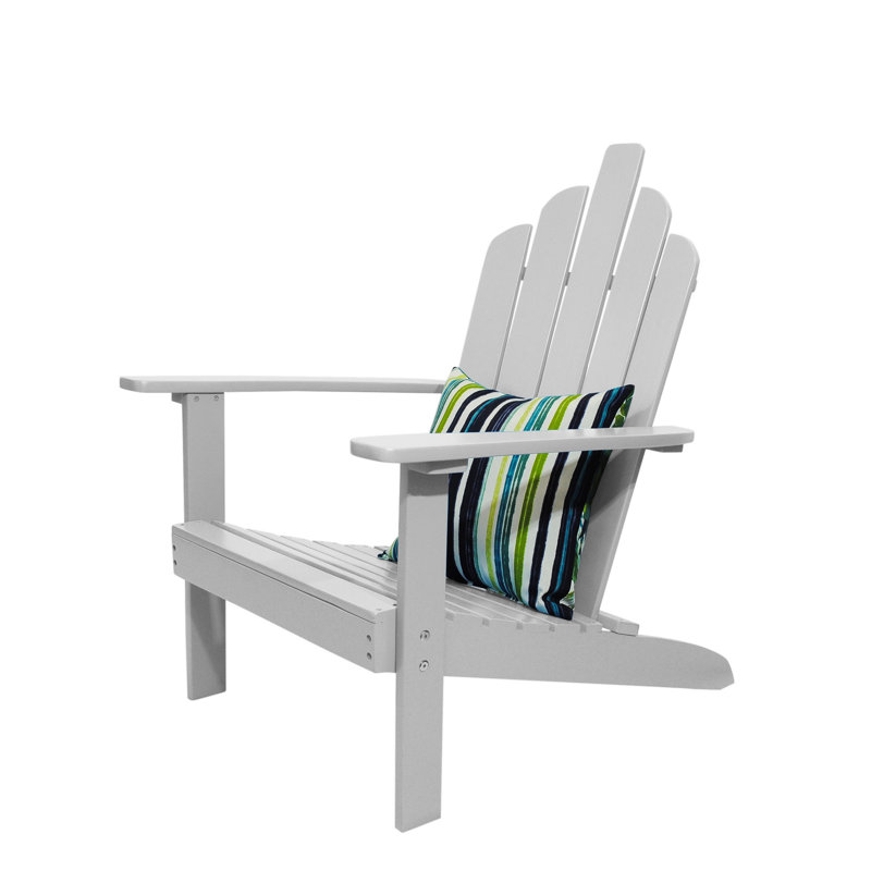 Chaise Adirondack en bois massif Ivania, Gris
