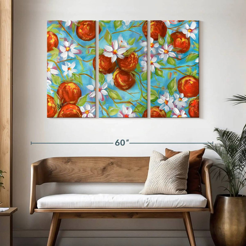 Yarlin Orange Blossoms, 32" H x 50" W