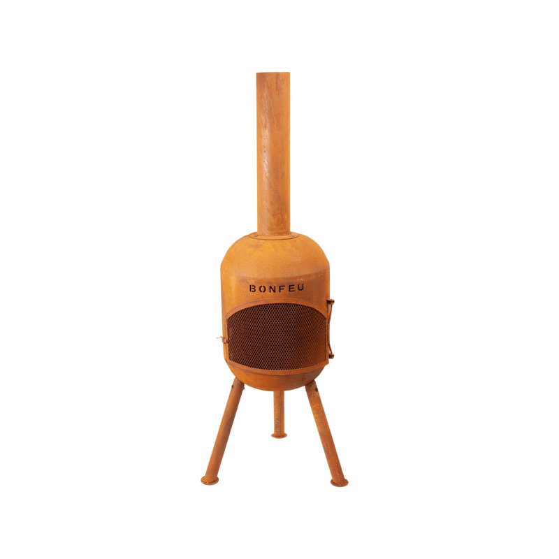 Triangle Steel Chimnea, Orange