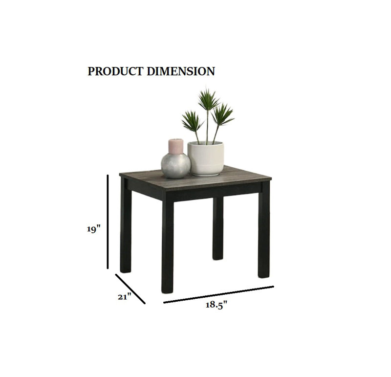 Ensemble de tables 3 pièces de style contemporain 1 table basse 2 tables de bout 2 pièces, Gris, Bois