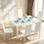 Ensemble de salle à manger 7 pièces avec table en verre et 6 chaises en similicuir-2138965822-2138965821