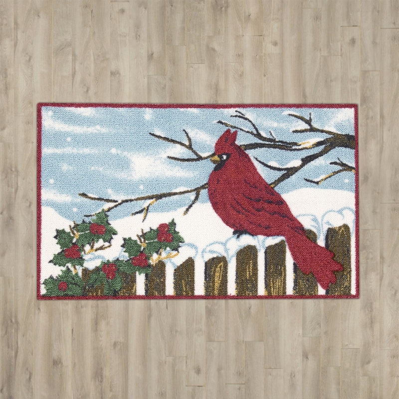 Tapis bleu / rouge Bryson, Rectangle 1 pi 5 po x 2 pi 4 po