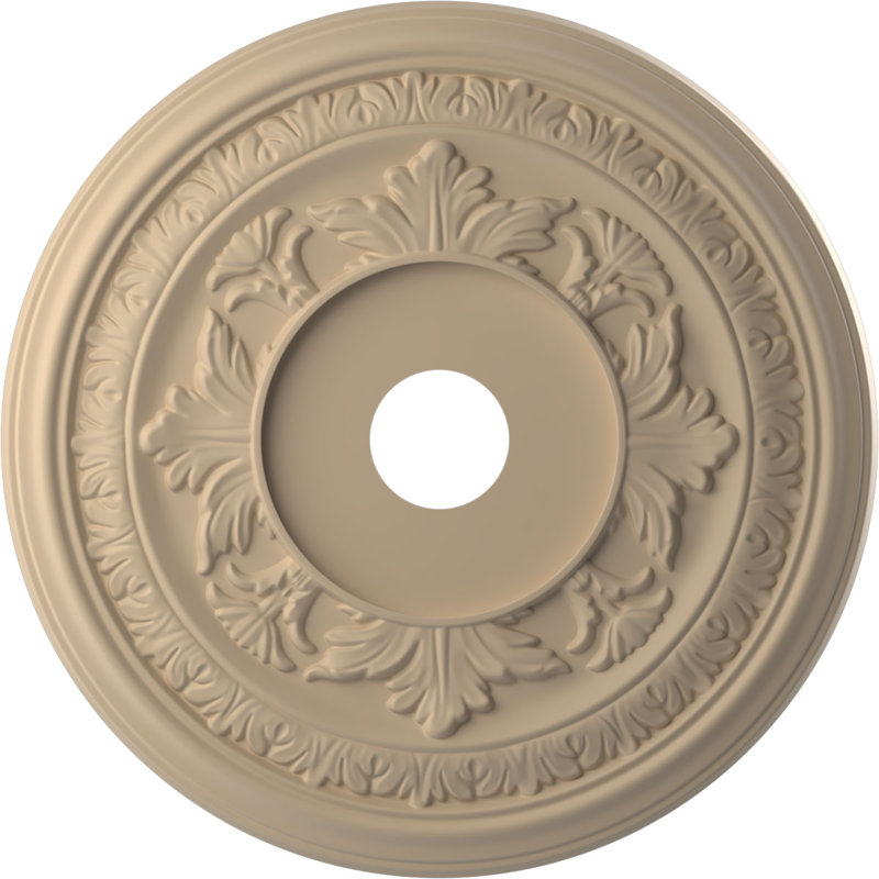 Médaillon de plafond en PVC thermoformé Baltimore, H 22 po x l 22 po x P 1 po, Beige fumé satiné UltraCover