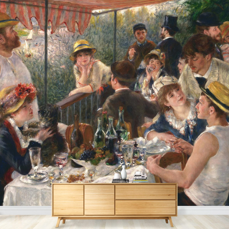 «Luncheon of The Boating Party» par Pierre Auguste Renoir, grand papier peint impressionniste français, L 66 po x l 96 po