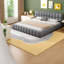 Très grand lit rembourré durable, tissu de lin, style moderne