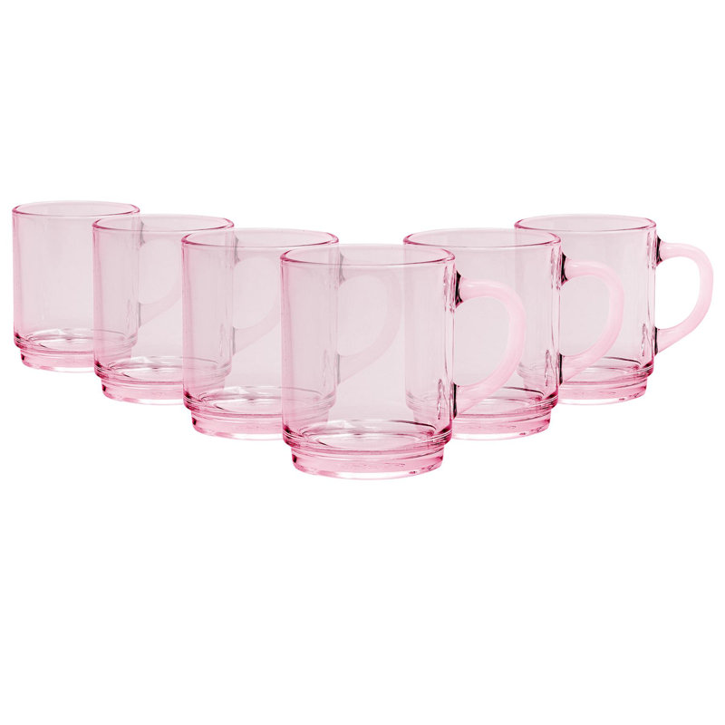 Glass Coffee Mug, Pink