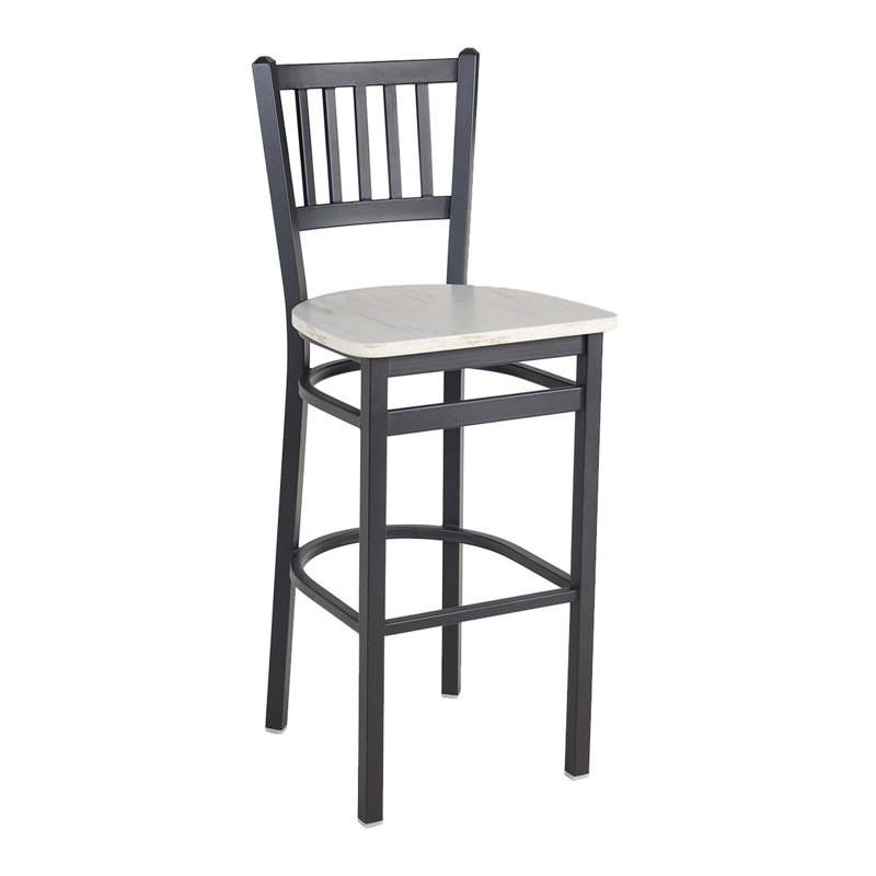 Counter Stool with Metal Frame, Antique White