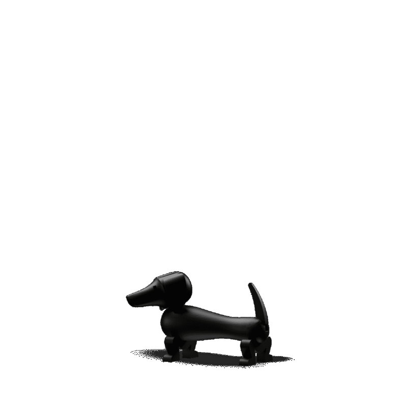 Dog Medium Dark Stained Oak, 4.30" H x 7.30" W x 4.30" D