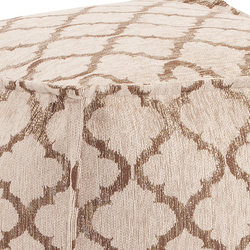 McBride Upholstered Pouf, Gold