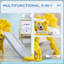 AIYAPLAY Kids Slide 3 in 1 Freestanding with Climber Lion-Themed Yellow
