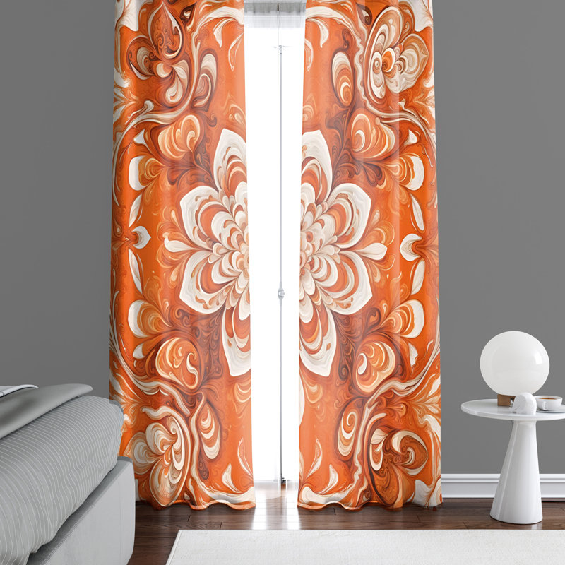 Paire de rideaux semi-transparents en polyester Rosvelt, L 40 po x L 61 po